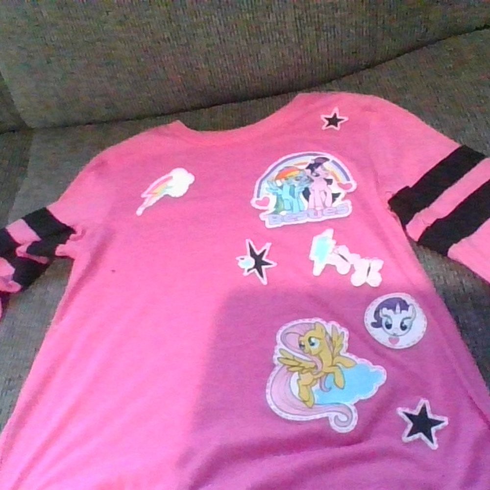 It is a bright pink my little pony pajama top
